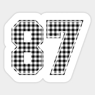 Plaid Number - 87 - Dark Sticker